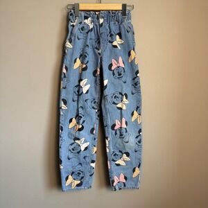 H&M Kids Blue Minnie Mouse Print Denim Jeans Girls‎ Size 10 Disney Casual School